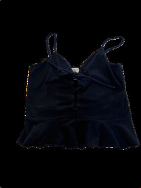 Black We The Free Lace-Up Ruffle Crop Cami Top size XS